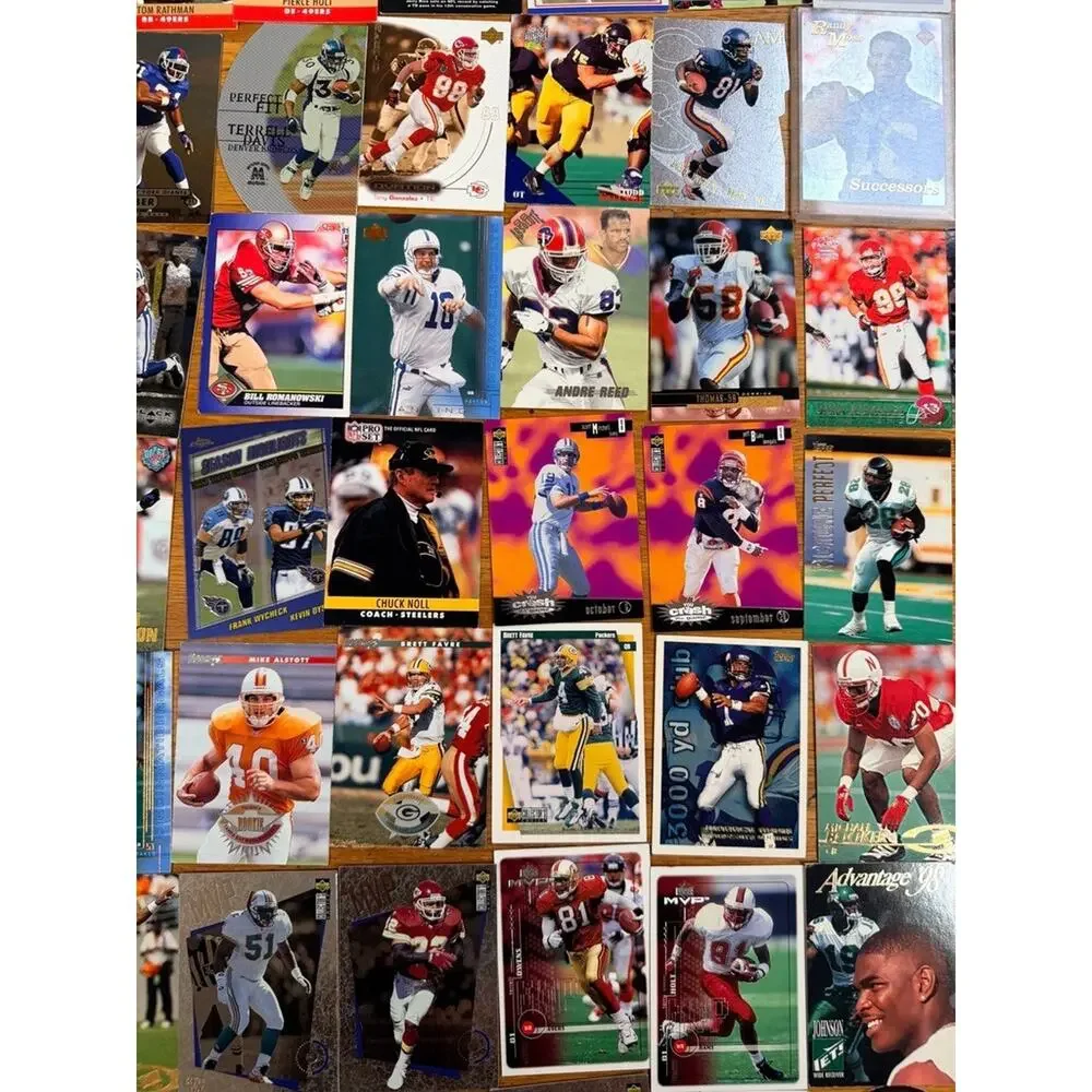 120+ NFL Football Card Lot 1990s–2000s Stars Rookies Inserts Jerry Rice Randy Mo